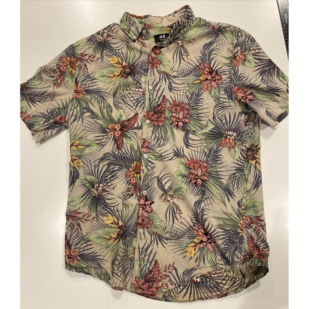 H&M Button-up Short Sleeved Shirt Hawaiian Floral